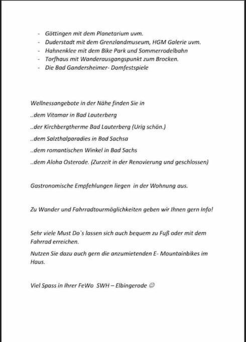 Sued - West Harz Mit Sauna E-bikes Vorhanden! Apartment *